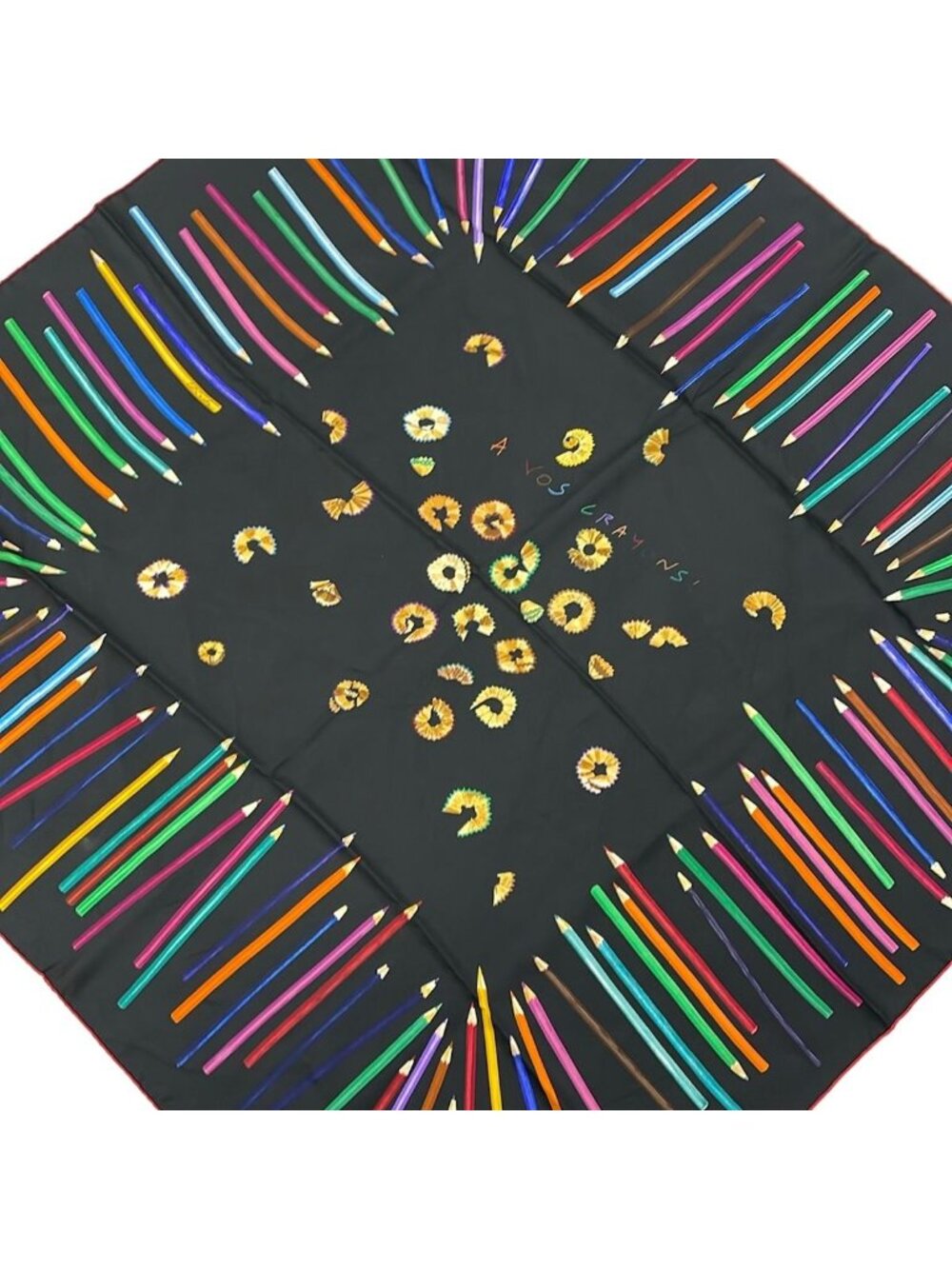 Hermes Scarf Carre 90 Black Light Blue Multi Vos Lrayons